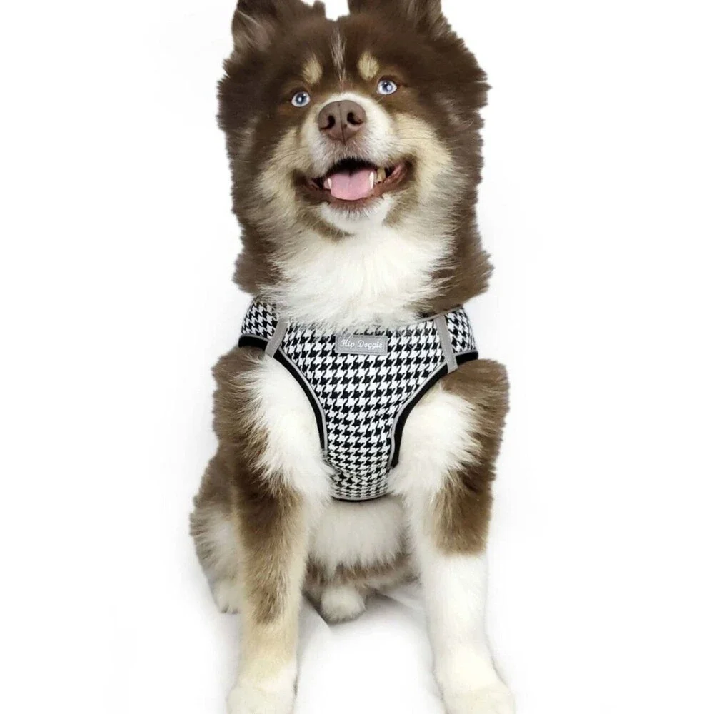 EZ Reflective Harness Vest - Black/White Houndstooth - SZ L 18-20